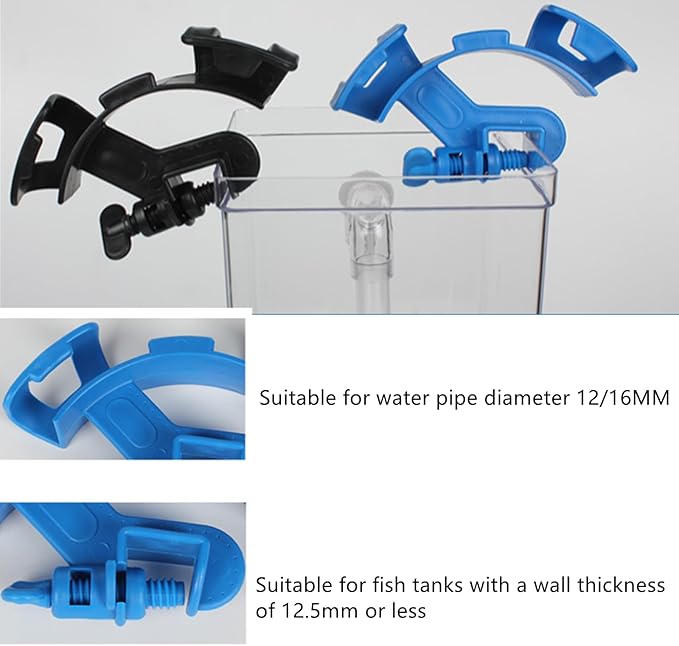 Fish Tank Water Pipe Clamp, Adjustable Fish Tank Tubing Holders Pipe Fixing Bracket, Aquarium Hose Clip Water Changer Holder for Fish Tank Cleaning Water Changing