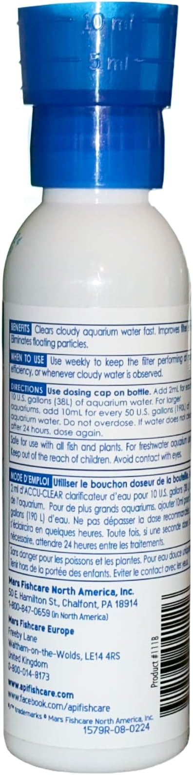 API ACCU-CLEAR Freshwater Aquarium Water Clarifier 4-Ounce Bottle