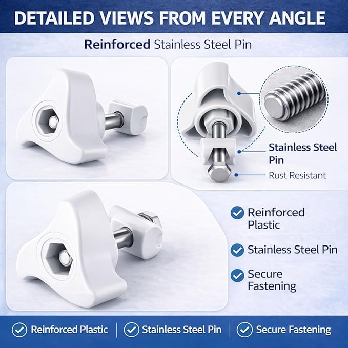 4 Pack A20215 Replacement Parts Compatible with Fluval Canister Filters, Lid Fastener Compatible with Fluval FX6 FX5 FX4 FX2, Includes 4 Fasteners & 8 Barrel Nuts, Secure Fit and Long Lasting