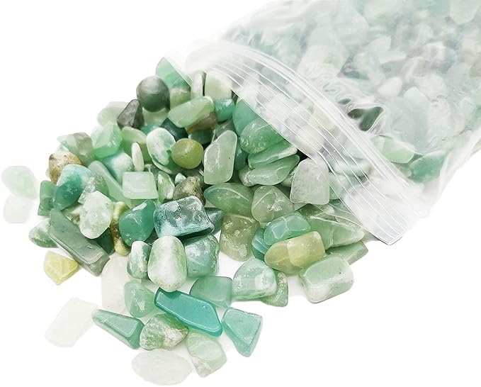 335g Assorted Green Aventurine Quartz Crystals Rocks Green Aventurine Crushed Crystal Quartz Tumbled Rocks and Crystals