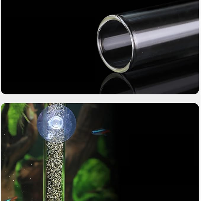 300MM Aquarium Shrimp & Fish Feeder Tube with Glass Bowl & Suction Cups for Aquarium Shrimp & Fish