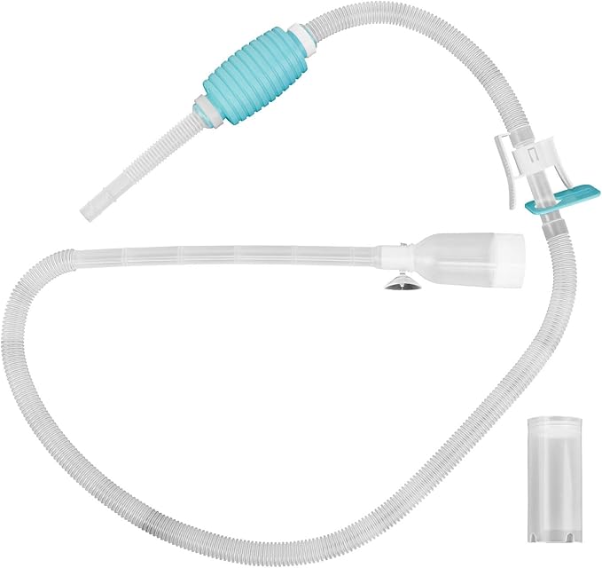 TERA PUMP 2 Pack Fish Tank Gravel Cleaner Siphon - Manual Water Pump for 10-20 Gallon Aquariums - BPA-Free Water Change Siphon Hose