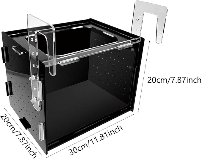 Fish Breeder Box Isolation Box Transparent Separator Easy Installation Hatchery Incubator for Baby Fish Betta Guppy, 30x20x20cm