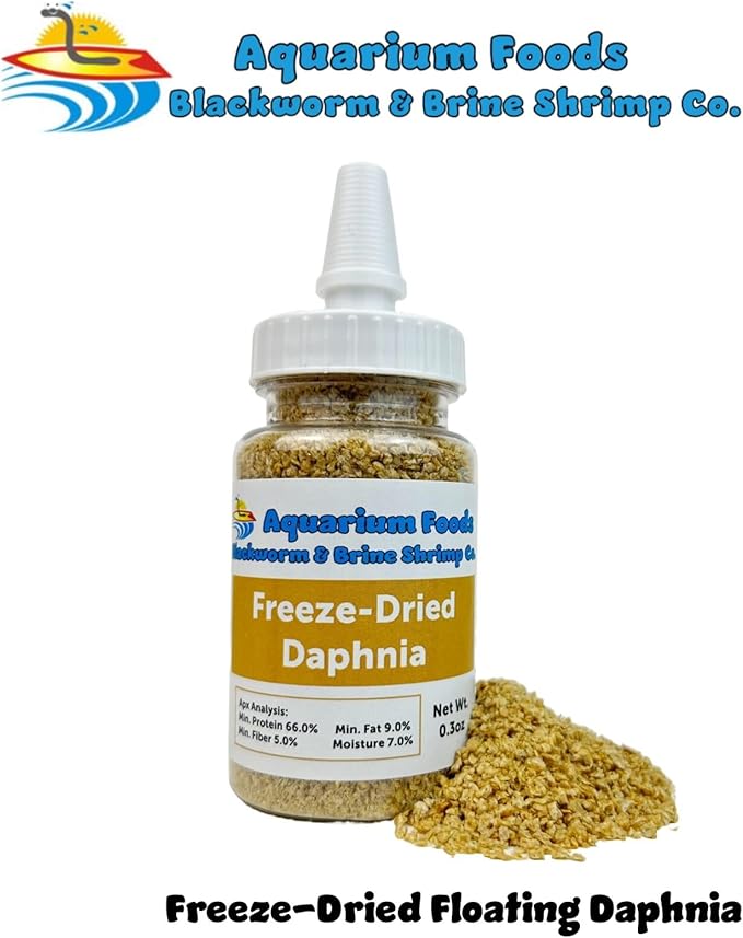 Freeze Dried Daphnia for All Freshwater Fish, Marine Aquarium Fish, Corals, Anemones, Pondfish, Invertebrates, All Tiny Nanofish, Fry and Babies…0.7oz Sm Squeeze Bottle