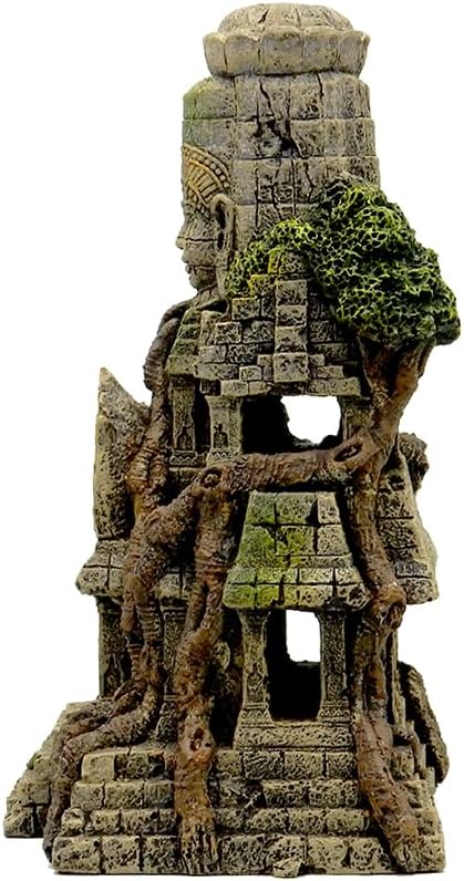 Blue Ribbon EE-5657 Cambodian Temple Ruins Exotic Environments Aquarium Ornament, Brown