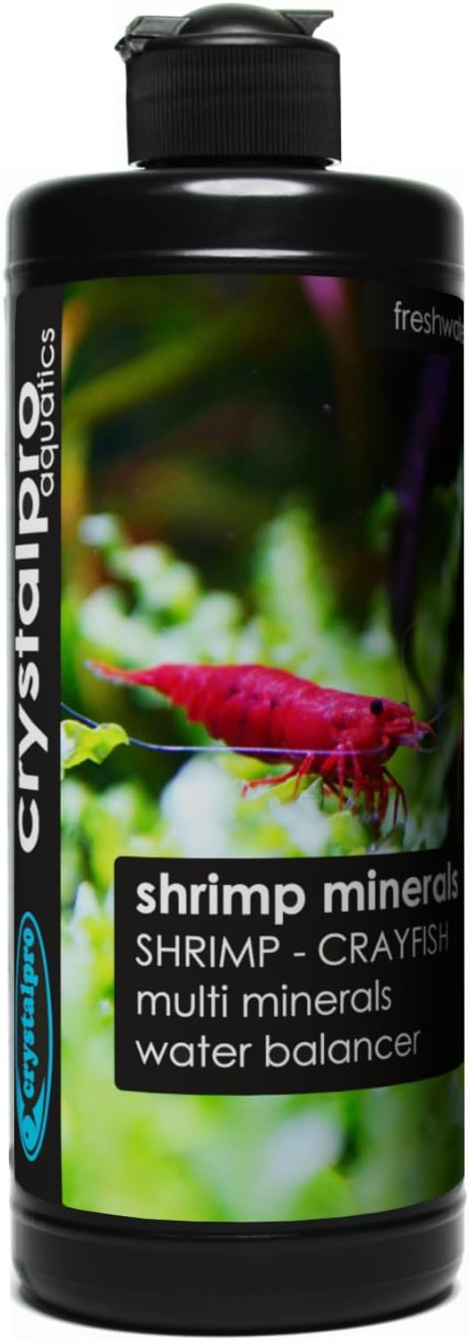 Crystalpro Shrimp Minerals 16.9 Oz – Liquid Aquarium Salt & Trace Elements for Freshwater Shrimp Tanks – Supports Caridina & Neocaridina – Molting & Breeding Additive – Invertebrate Tank Conditioner