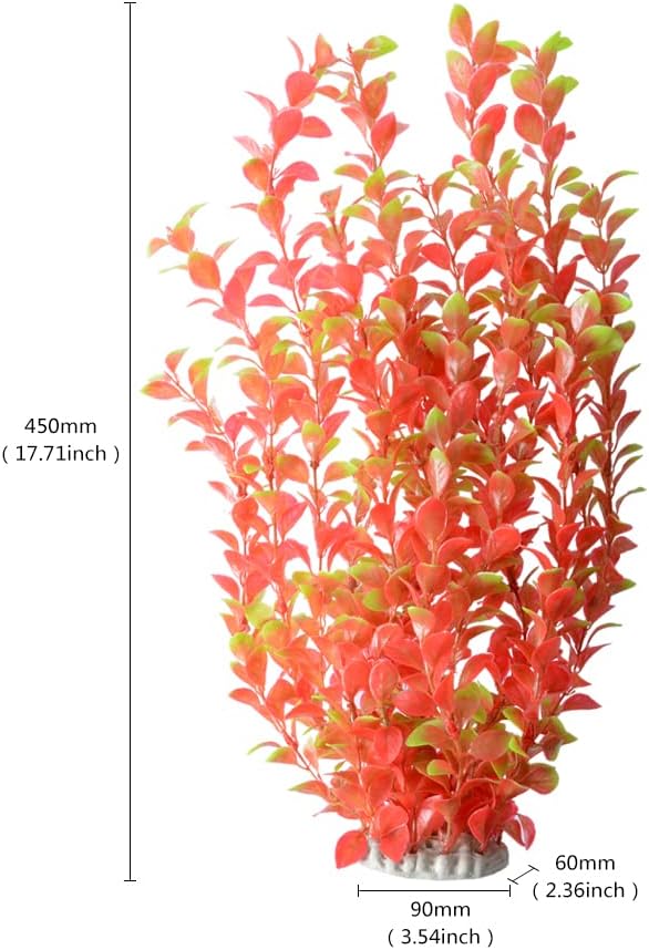 Saim Aquarium Artificial Plastic Plants Decor Fish Tank Ornament 16" Height Assorted Color
