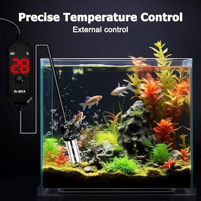 MiOYOOW Aquarium Heater, 15W USB Fish Tank Heater with LED Digital Temperature Display for Tanks Under 3L