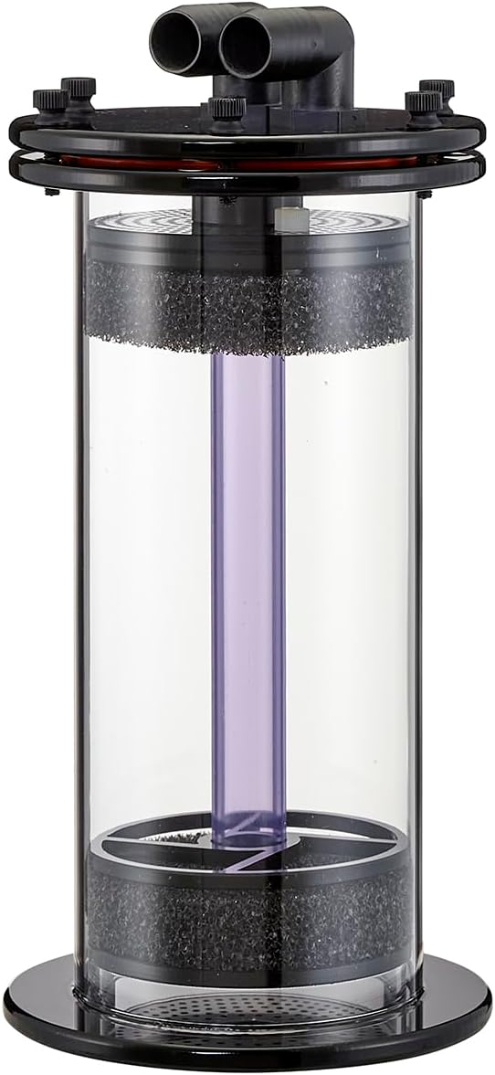 AquaReady Fluidized Up Flow Media Reactor FR-1E Freshwater and Saltwater Aquarium Reactor Filtration, Great for Carbon, GFO, Biopellets, and More, Reduce Pollutants, Odors, Discoloration