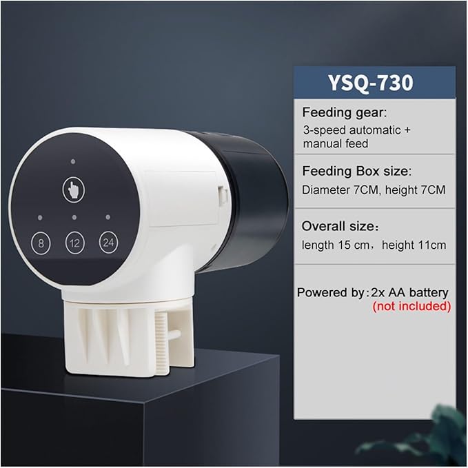 SURRYN Automatic Aquarium Feeder Intellint Timing Feeder Fish Tank Gold Fish Feeder Lar Capacity Smart LCD Display Dispenser(730), X