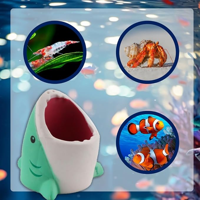 DQITJ 2 Pack Aquarium Decoration Shark Head Shape Resin Fish Tank Ornament for Fish Shrimp Breeding Hideout Cave