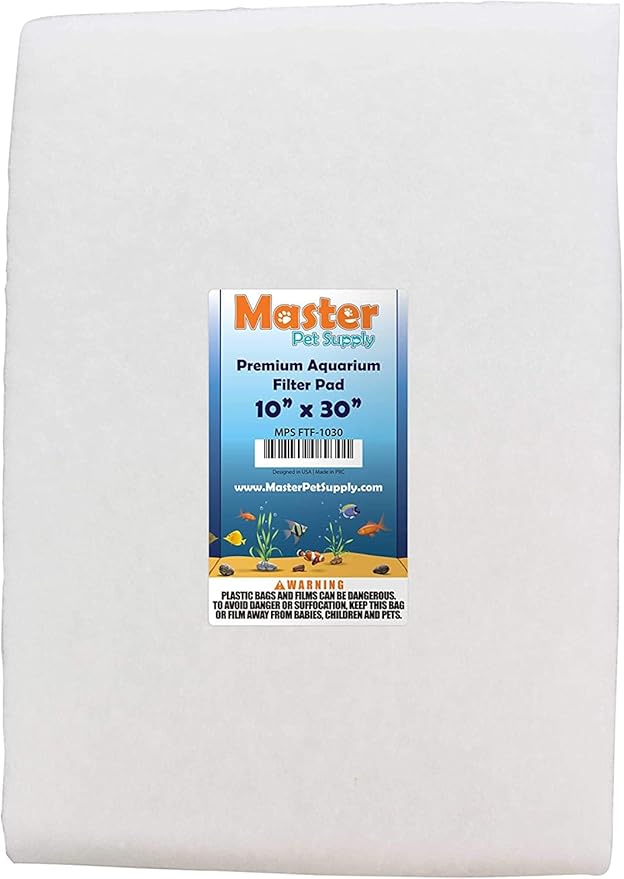 Penn-PLAX Poly Fiber Aquarium Filter Media Pad – Easy to Cut into Any Size Your Filter Requires – 30” x 18”