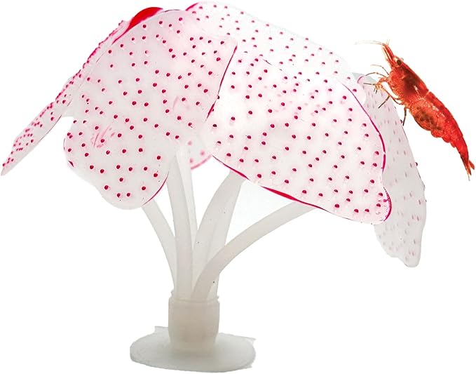 CTWPets Glowing Artificial Coral Aquarium Decoration – Starlight Feather Silicone Ornament – UV & Blue Light Reactive Fish Tank Decor (Glowing Pink)