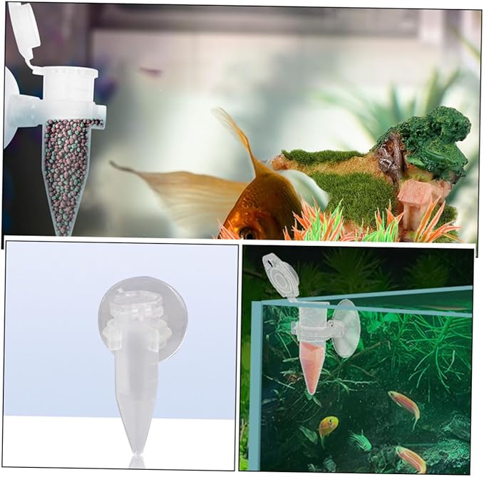 KESYOO Automatic Shrimp Feeder Suction Cup 6pcs Mini Aquarium Fish Food Dispenser Plastic Feeding Cone Cups for Brine Shrimp and Small Fish for Tank Feeding