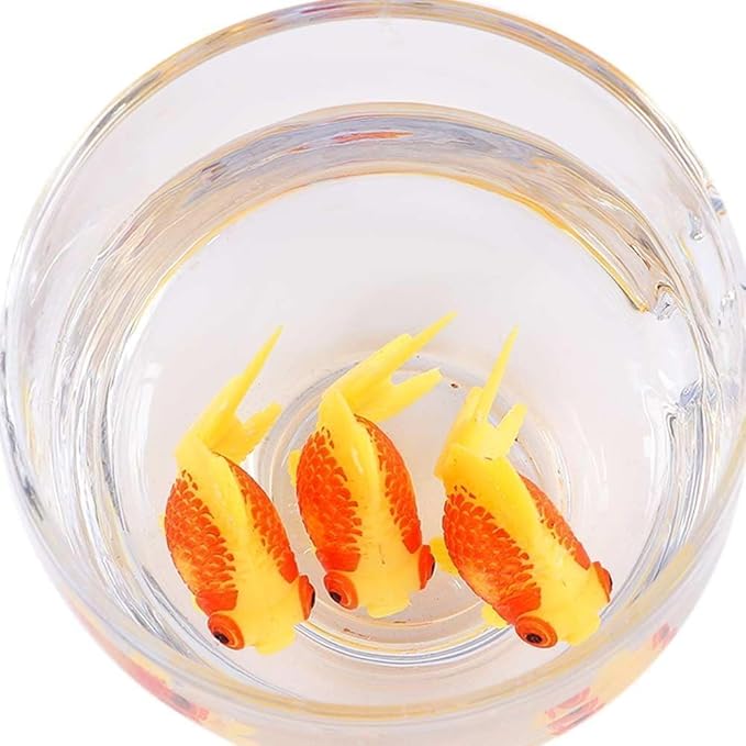 3 Pcs Gold,orange Artificial Aquarium Fishes Fake Fish Plastic Fish Aquarium Moving Fishes Ornament Decoration Orange Goldfish for Aquarium Fish Tank Aquarium Décor Thematic Ornaments,Aquarium Décor