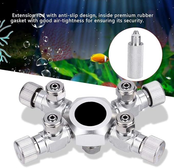 Zerodis CO2 Splitter Multi Ways Distributor CO2 Multi Pass Splitter Aquarium Regulator CO2 Splitter Valve for Fish (4 Ways)