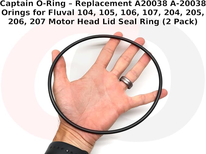 Captain O-Ring – Replacement A20038 A-20038 Orings for Fluval 104, 105, 106, 107, 204, 205, 206, 207 Motor Head Lid Seal Ring (2 Pack)