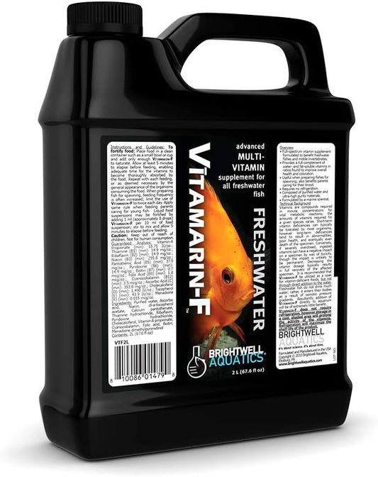 Brightwell Aquatics Vitamarin-F – Complete Vitamin Supplement for Freshwater Fish & Invertebrates – Supports Health, Color & Spawning – No Refrigeration, 2L