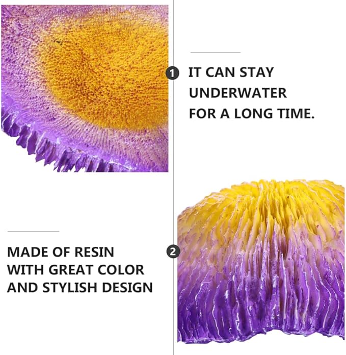 BESPORTBLE Simulation Coral Reef Aquarium Decoration Vibrant Violet Fish Tank Ornament Safe for Fresh Realistic Resin Craft Visual Appeal for Your Aquarium