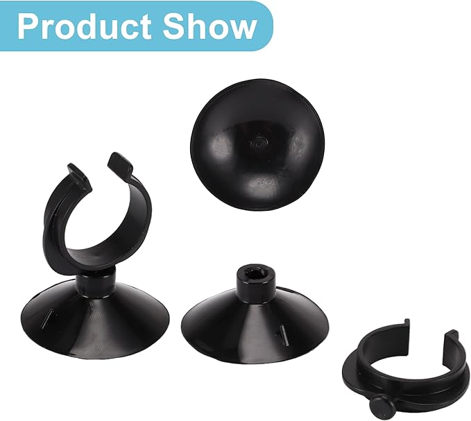 Aquarium Suction Cup, Aquarium Sucker Clip, Suction Cups Airline Tubing Holder, Fish Tank Accessories for Aquarium Fish Tank, Black, 1.1"