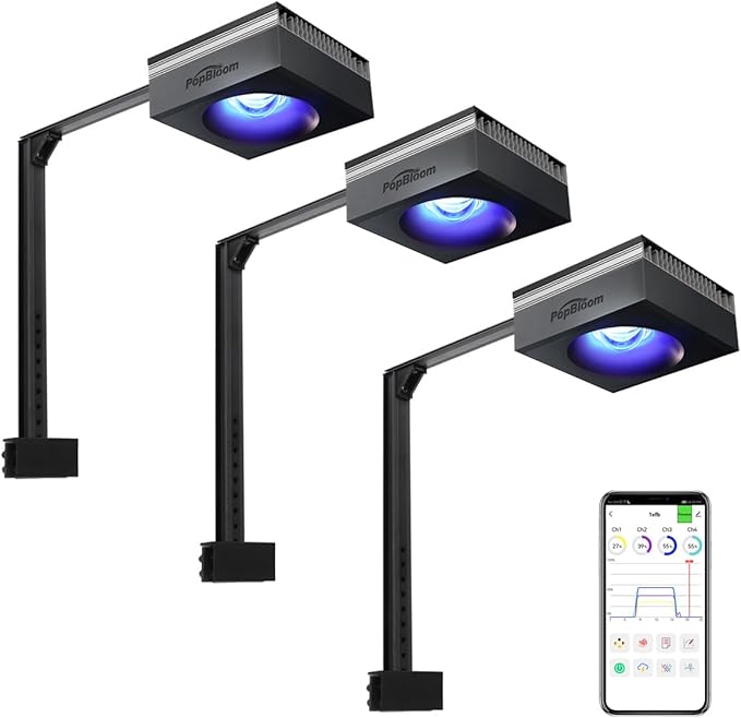 PopBloom RL90 Led Aquarium Light for Coral Reef, Smart-APP Control Reef Led Light Aquarium Marine Lighting Fish Tank Light for 120-150CM Saltwater SPS/LPS Mixed Reef Fish Aquarium