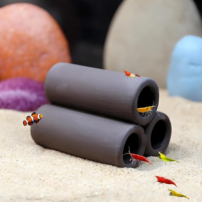 Aquarium Decorations Cave – Resin Fish Tank Ornament Barrel Hideout for Betta, Shrimp & Small Fish, Rock Cave Shelter Breeding & Hiding Decor Broken Barrel Aquarium Decoration (Hiding Tube)