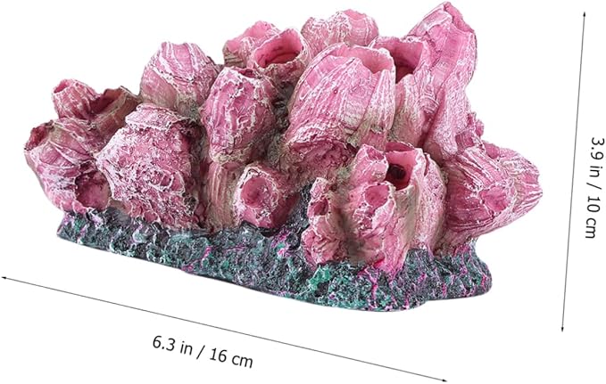 DOITOOL Lifelike Coral Reef Aquarium Ornament Realistic Resin Coral Decoration for Fish Tank Stunning Underwater Landscape Layout for Freshwater Aquariums Rosy
