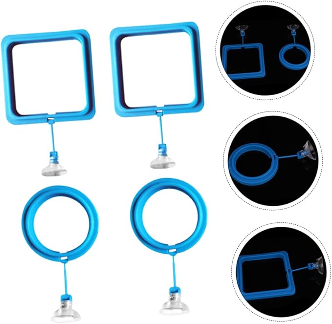 4pcs Portable Aquarium Feeding Ring Fish Vacation Feeder Tank Automatic Feeder