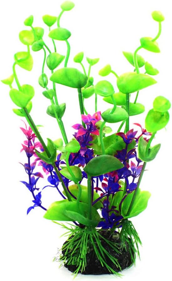 YOY Aquarium Decor Fish Tank Decoration Ornament Artificial Plastic Plant/Grass Set of 2,Multi-Colored