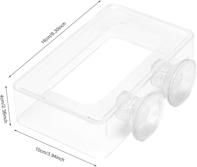 Aquarium Fish Feeding, Acrylic Floating Food Feeder with Suction Cup for Betta Goldfish Guppy, Prevent Food Scattering and Filter Clogging, 2 Sizes