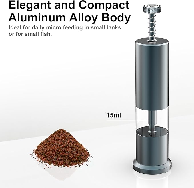 FZONE Aquarium Fish Feeder, Press-to-Feed Fish Food Dispenser for Aquariums
