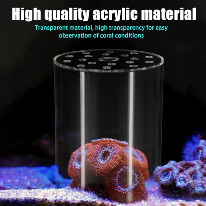 DONGKER Coral Feeder Cover, Transparent Acrylic Coral Breeding Protection Cover Avoid Food Floating Around for Aquarium Fish Tank(80mm,100mm,120mm)
