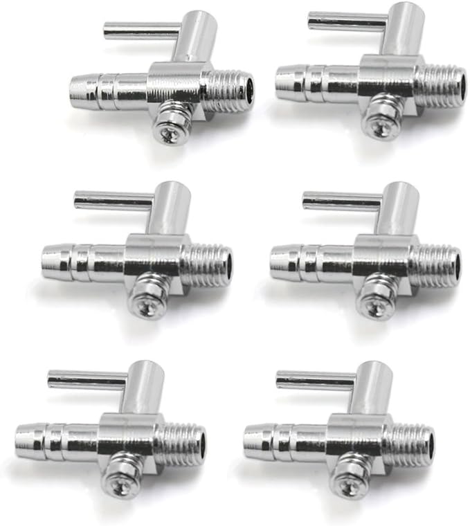 uxcell 6Pcs Stainless Steel Single Way Air Valve Distributor for Aquarium Pump