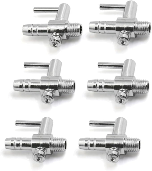 uxcell 6Pcs Stainless Steel Single Way Air Valve Distributor for Aquarium Pump