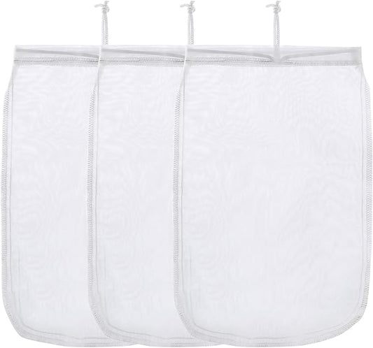 ALEGI Aquarium Filter Media Bag Extra Fine,Reusable 180 Micron Drawstring Mesh Filter Bags for Activated Carbon (12"*8" (3 Pack))