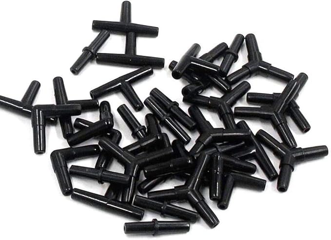 Aquarium Airline Tubing Connectors I T L Y 40pcs Fish Tank Air Tube Adapters for 3/16 '' Air Line Hose (Black)