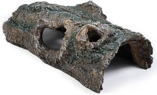 fazhongfa Reptile Hide Tree Trunk Lizard Snake Gecko Axolotl Spider Turtles Bearded Dragon Tank Accessories Large Hollow Log for Aquarium or Fish Tank Resin Wood Decorations Ornament