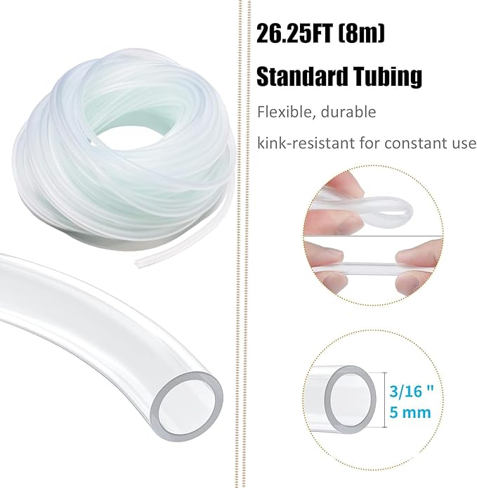 Aquarium Air Pump Accessories - Contains Airline Tubing, Control Valve, Air Stones, Connectors, Check Valves, Suction Cups