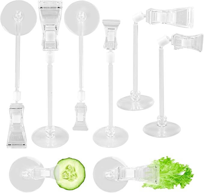 6 Pack Veggie Aquarium Seaweed Clips Fish Food Holder Wide Mouth Clips Plants Suction Cups Algae Clip for Freshwater and Marine Fish Tank (Mixed Clip)