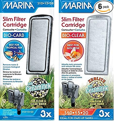 Marina (3 of Each) Slim Filter Carbon Plus Ceramic Cartridges and Zeolite Plus Ceramic Cartridges