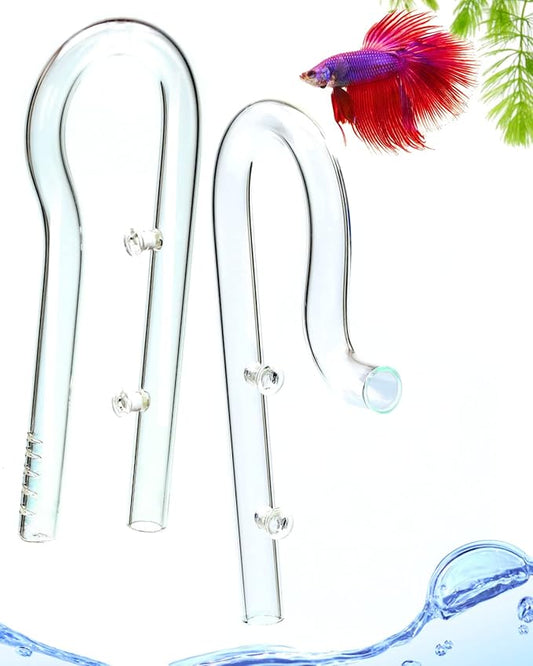 Aquarium Mini Glass Lily Pipe Bar Kit Inflow & Outflow for 12mm Tube Canister Filter - Elegant Design & Perfect Size for Small Fish Tank Filter Accessories, 5 10 15 20 Gallon Fish Tank