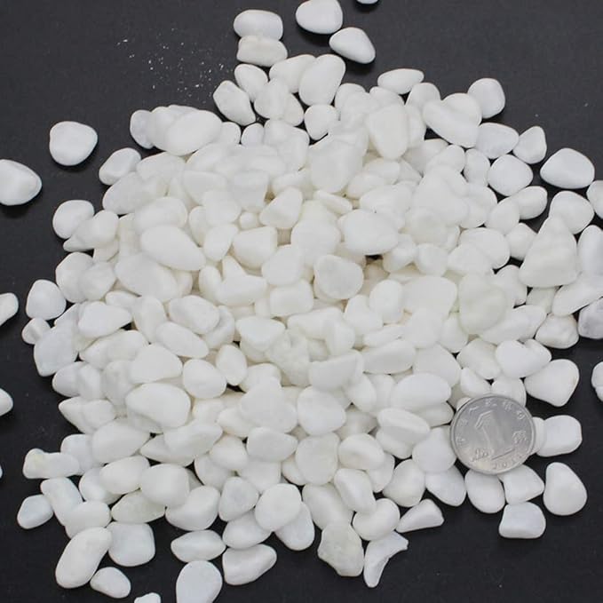 Aquarium Decorative Sands White Gravel Pebbles Fit for Aquariums Succulent Plants Terrarium Landscape, 2 Pounds