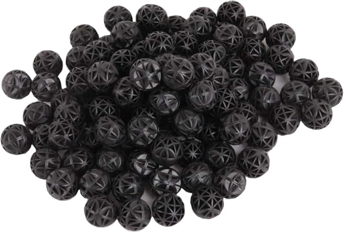 J-star 100pcs 0.62-Inch Aquarium Bio Balls Filter Media, Aquarium Fish Tank Filter Media, Pond Media Filter Balls with Media Bags