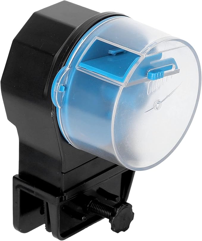 Flexible Automatic Fish Feeder 12/24 Hours Operation Prevents Wet Food Dispenser for Fish AA Battery X 2- Aquarists (Blue)