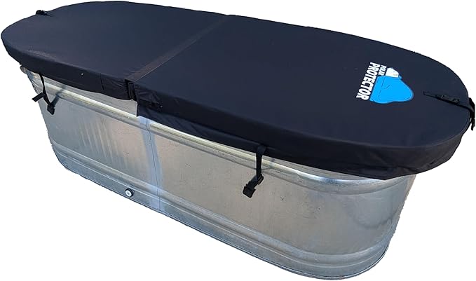 Polar Protector 2×2×6 Insulated Hard Cover for Galvanized Stock Tanks – Magnetic & Hinged Lid Design for Cold Plunge