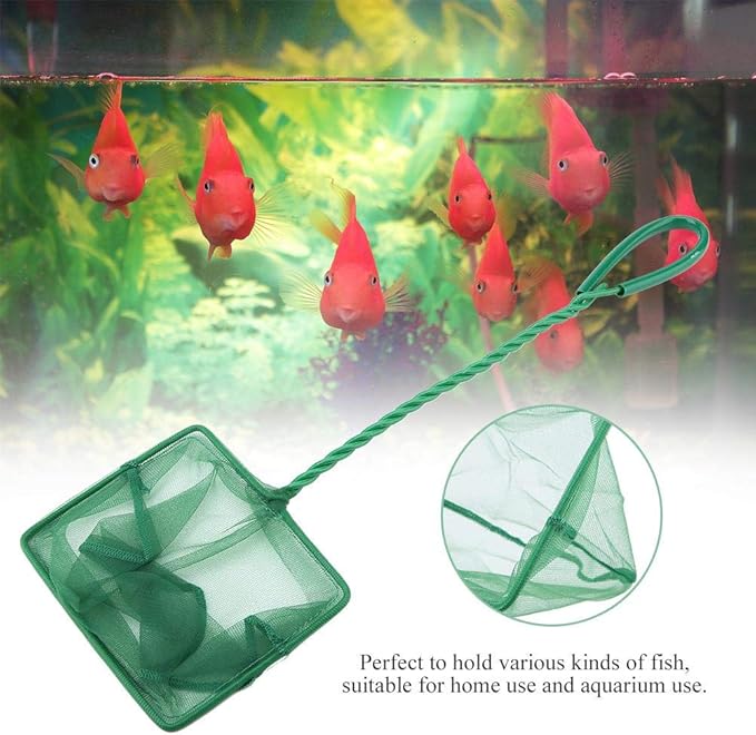 Fishing Landing Net, Portable Catch and Release Fish Net Fish Skimming Net Goldfish Net Floating Debris Clean Tools for Aquarium Fishbowl Fish (6 inch)