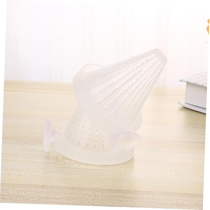 BESPORTBLE 3pcs Automatic Aquarium Fish Feeder Cone Worm Feeder Cups with Suction for Red Worm Feeding in Fish Tank Small Size for Shrimp and Aquatic Pets
