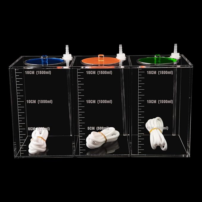 Aquarium Choice dosing Container dosing Liquid Container Storage Bucket Dosing Pump Reservoir Container with Three Separate Storage Rooms