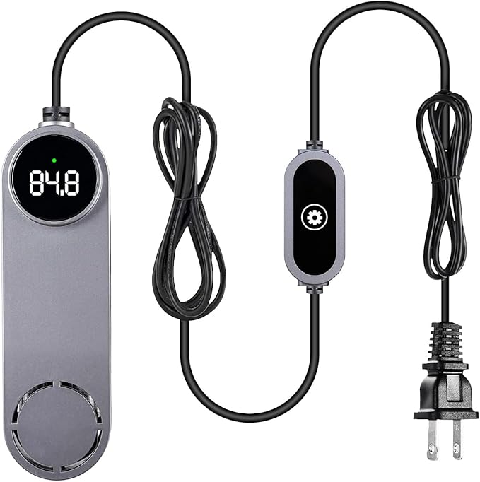 UPETTOOLS Submersible Aquarium Heater with Digital Thermostat, Adjustable Temperature Fish Tank Heater for 5-20 Gallon Tanks, Overheat and Dry Burn Protection, for Freshwater and Saltwater Aquariums