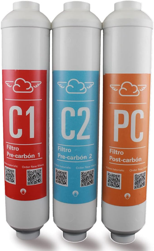 NUBE replacement filters (Carbon and mineralizer 3 pcs kit: For 6-12 months)